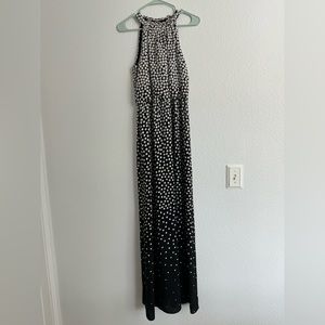 B&W Polka Dot Long Dress